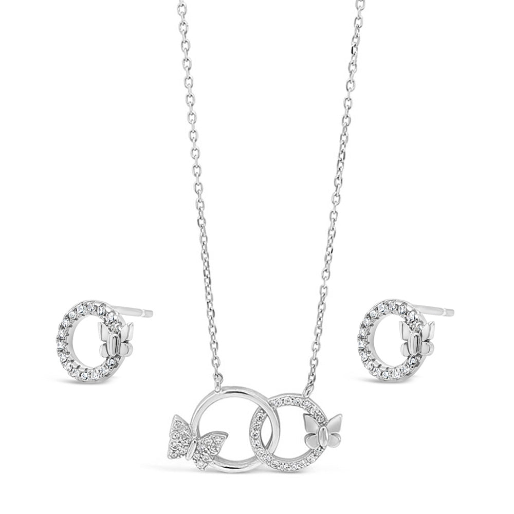 Ophelia Butterfly Pendant & Earrings